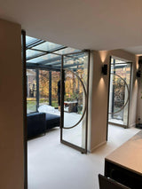 Maatwerk stalen glazen deur met rond detail-boermetaal-Woonkamer-OBLY