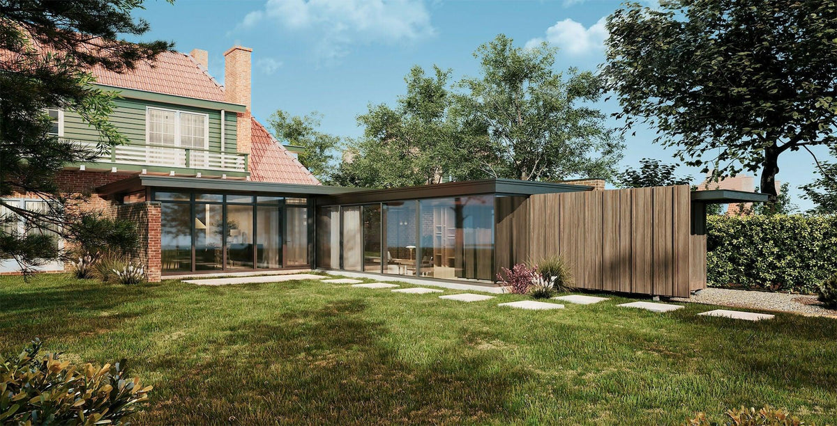 Minimalistisch wonen in een monumentale woning-Toine Pennings-Aanbouw,Badkamer,Entree,Keuken,Monument,Renoveren,Restaureren,Sedumdak,Slaapkamer,Werkkamer,Woonkamer-OBLY