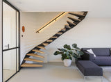 Minimalistische maatwerk keuken met stalen taatsdeur en zwevende trap-OBLY-design keuken,eiken trap,Greeploze keuken,iemms,Interieur inspiratie,Keuken,koffiecorner,Kookeiland,Maatwerk interieur,maatwerk keuken,moderne keuken,stalen taatsdeur,zwevende trap-Complete woningrenovatie met maatwerk keuken | Oudendorp-OBLY