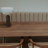 Moderne Houten Eettafel met Bank | Minimalistisch Design-Lijn M-design eetkamer meubels,eettafel,houten eettafel met bank,massief houten tafel,minimalistisch design,moderne eettafel-OBLY