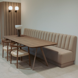 Moderne Houten Eettafel met Bank | Minimalistisch Design-Lijn M-design eetkamer meubels,eettafel,houten eettafel met bank,massief houten tafel,minimalistisch design,moderne eettafel-OBLY