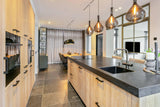 Moderne Keuken met Belgisch Hardsteen Look-Van den Heuvel & Van Duuren-Keuken,keuken met eiland,keuken met houten kasten,keuken met natuursteen blad,luxe keuken interieur,moderne keuken-OBLY
