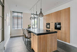 Moderne Keuken met Belgisch Hardsteen Look-Van den Heuvel & Van Duuren-Keuken,keuken met eiland,keuken met houten kasten,keuken met natuursteen blad,luxe keuken interieur,moderne keuken-OBLY