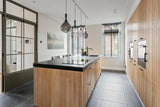 Moderne Keuken met Belgisch Hardsteen Look-Van den Heuvel & Van Duuren-Keuken,keuken met eiland,keuken met houten kasten,keuken met natuursteen blad,luxe keuken interieur,moderne keuken-OBLY