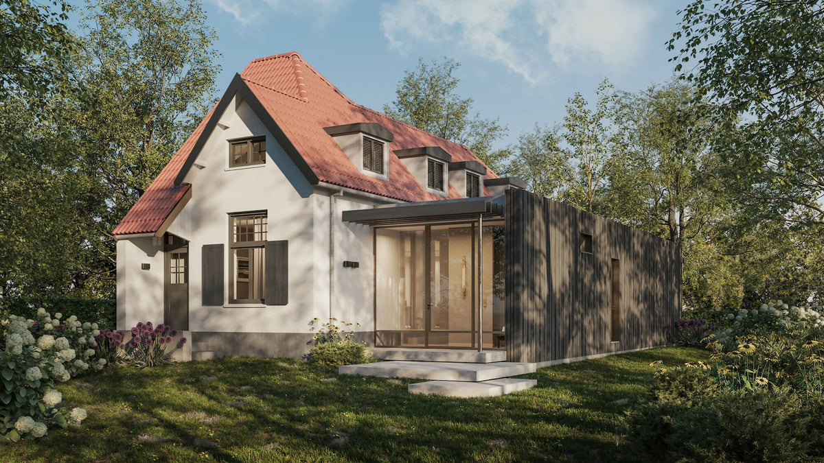 Moderne aanbouw aan bestaande woning-Toine Pennings-Aanbouw,maatwerk-keuken,modern interieur,Woonkamer-Uitbreiding woning met moderne aanbouw-OBLY