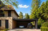 Moderne villa met rieten kap en donkere houten gevel-Prowood-bosrijke villawijk,donkere houten gevel,houten gevelbekleding,luxe villa,moderne architectuur,moderne villa,rieten kap,thermisch frake-Moderne villa met rieten kap en houten gevelbekleding-OBLY