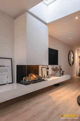 Moderne zwevende open haard-Hooijer-design haard,gashaard design,haard,moderne haard,open haard woonkamer,woonkamer,zwevende haard-Simpele open haard-OBLY