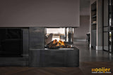 Open haard in donkere woonkamer-Hooijer-design haard woonkamer,gashaard interieur,haard,moderne haard,open haard woonkamer,roomdivider haard,woonkamer-Open haard in donkere woonkamer-OBLY