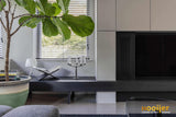 Open haard in kastenmuur-Hooijer-design haard woonkamer,gashaard interieur,haard,haard wandmeubel,moderne haard,tv meubel haard,woonkamer-Open haard in kastenmuur-OBLY