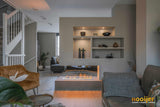 Open haard in luxe appartement-Hooijer-cinewall haard,design haard interieur,elektrische haard,haard,moderne haard woonkamer,roomdivider haard,woonkamer-Open haard in luxe appartement-OBLY