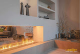 Open haard in luxe appartement-Hooijer-cinewall haard,design haard interieur,elektrische haard,haard,moderne haard woonkamer,roomdivider haard,woonkamer-Open haard in luxe appartement-OBLY