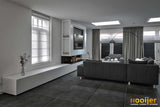 Open haard onder TV-Hooijer-cinewall haard,design haard woonkamer,gashaard interieur,haard,haard met tv,moderne haard,woonkamer-Open haard onder TV-OBLY