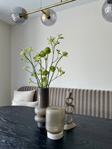 Project Limmen-Lifs Interior Design-achterpui met glaswand,bronzen stalen deur,cinewall met akoestische panelen,Keuken,leefkeuken,maatwerk eetkamerbank,open woonkamer,stijlvolle renovatie,warm modern interieur-Warm modern interieur met leefkeuken en cinewall-OBLY