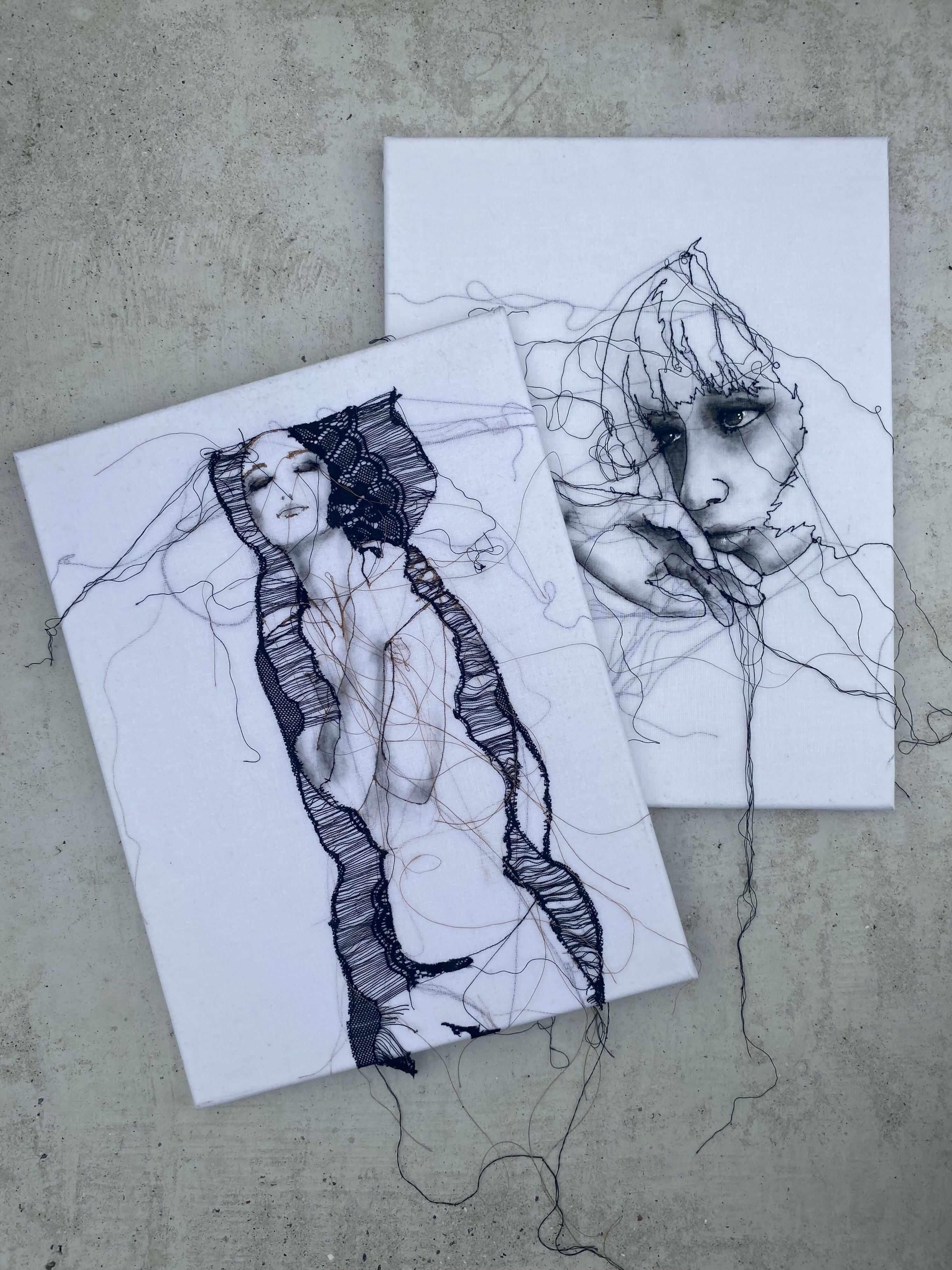 Rousing Love-KIM RIJNTJES | ATELIER-GALERIE MIM-abstracte kunst,handgemaakte kunst,Kunst,kunst aan de muur,lijntekening kunst,mixed media kunst,moderne kunst,zwart wit kunst-OBLY