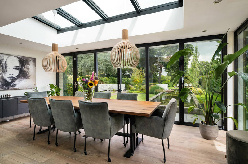 Ruime serreaanbouw met brede vouwwand-Busscher Serrebouw-Aanbouw,Uitbouw-Ruime serreaanbouw met brede vouwwand-OBLY