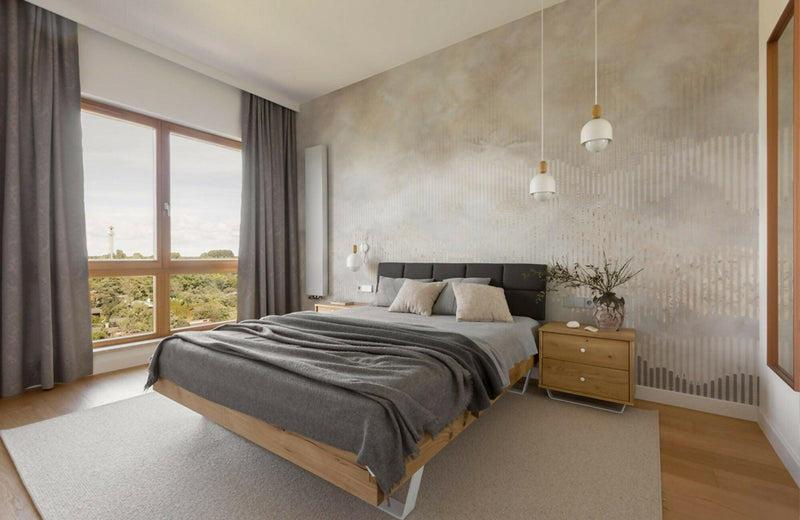 Rustgevende wandbekleding in een licht Scandinavisch appartement-Dennis v Zanden-woonkamer-Subtiele Luxe in Scandinavisch Appartement met Wandbekleding | Grupa M-OBLY
