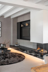 Verbouwing boerderij Etten-Leur-Studio Thirty Two-Woonkamer-Luxe maatwerk keuken en woonkamer met marmer-OBLY