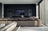 Woonkamer met maatwerk wandmeubel en luxe zitopstelling-L4 Elvire-woonkamer-Luxe woonkamer met maatwerk wandmeubel & zitopstelling | STUDIO L4-OBLY
