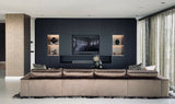 Woonkamer met maatwerk wandmeubel en luxe zitopstelling-L4 Elvire-woonkamer-Luxe woonkamer met maatwerk wandmeubel & zitopstelling | STUDIO L4-OBLY
