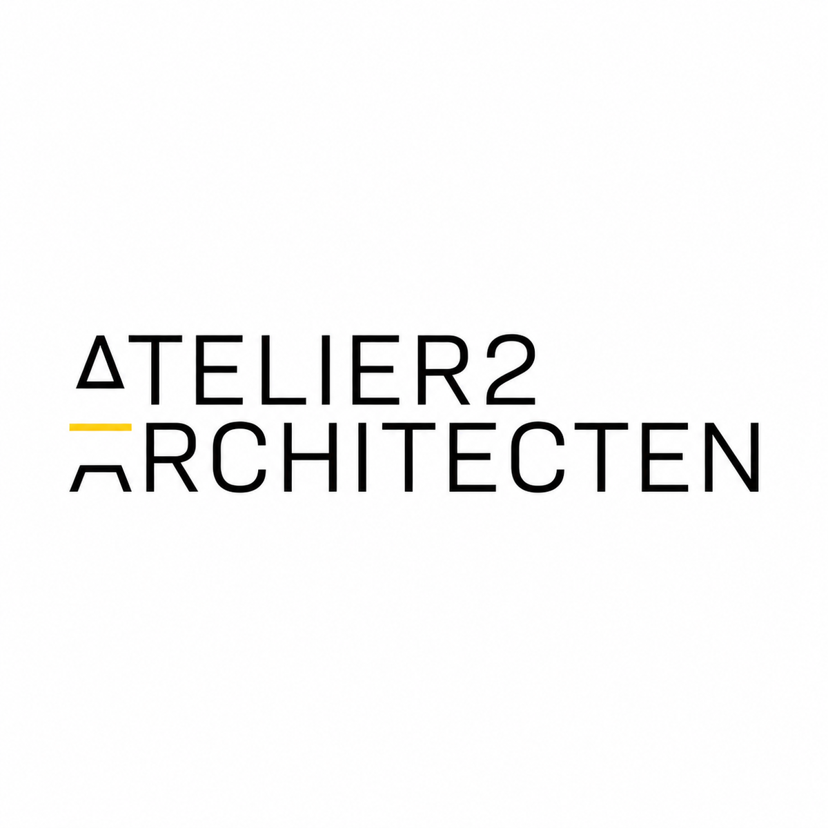 Logo van Atelier2 Architecten, verantwoordelijk voor het architectonisch ontwerp van de moderne glazen uitbouw van een jaren ’30 woning in Breda.