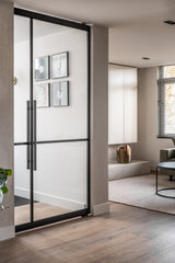 renovatie met nieuwe leefkeuken en moderne woonkamer-Studio Thirty Two-complete-woning-renovatie,interieur-ontwerp,interieur-renovatie,Keuken,keuken-renovatie,leefkeuken,moderne-indeling,uitbouw-woning,verduurzaming,woning-verbouwing,woonkamer-renovatie-Haardwand & zwarte keuken | Maatwerk interieur-OBLY