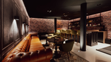 Modern interieur met zwembad en thuisbar