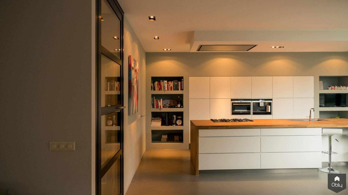 Aanbouw en renovatie 2-onder-1-kap woning-Van Os Architecten-2-onder-1-kap,Aanbouw,alle,aluminium schuifpui,Keuken,woonkeuken-OBLY