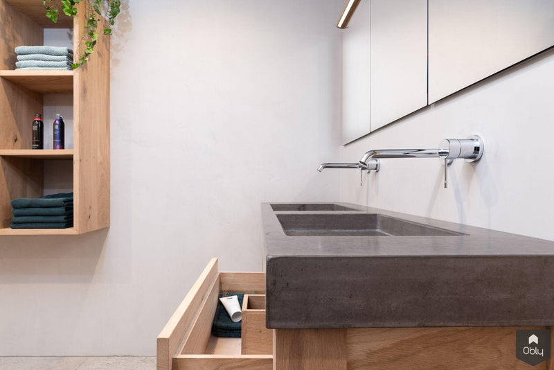 Badkamer met eikenhout en beton-Solidus Meubelen-alle,Badkamer-OBLY
