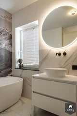 Badkamer met waterbestendig behang-Ijzersterk Interieurontwerp-alle,Badkamer-OBLY