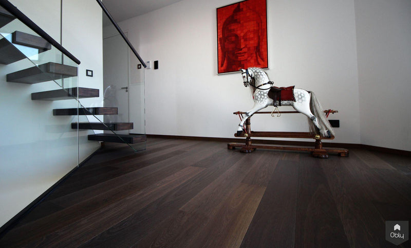 Bauwerk Parket op vloerverwarming in Amsterdamse Villa-Vloerenhuis Amsterdam-alle,Entree hal trap-OBLY