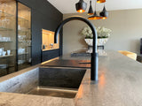 Designkeuken mat zwart-Keukenarchitectuur Midden Brabant-Keuken-Moderne designkeuken zwart zijdemat-OBLY