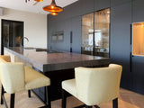 Designkeuken mat zwart-Keukenarchitectuur Midden Brabant-Keuken-Moderne designkeuken zwart zijdemat-OBLY