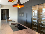 Designkeuken mat zwart-Keukenarchitectuur Midden Brabant-Keuken-Moderne designkeuken zwart zijdemat-OBLY