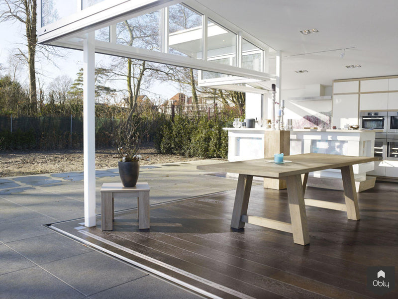 Donkere eiken parketvloer in leefkeuken-NOBEL Flooring-Aanbouw,alle-OBLY