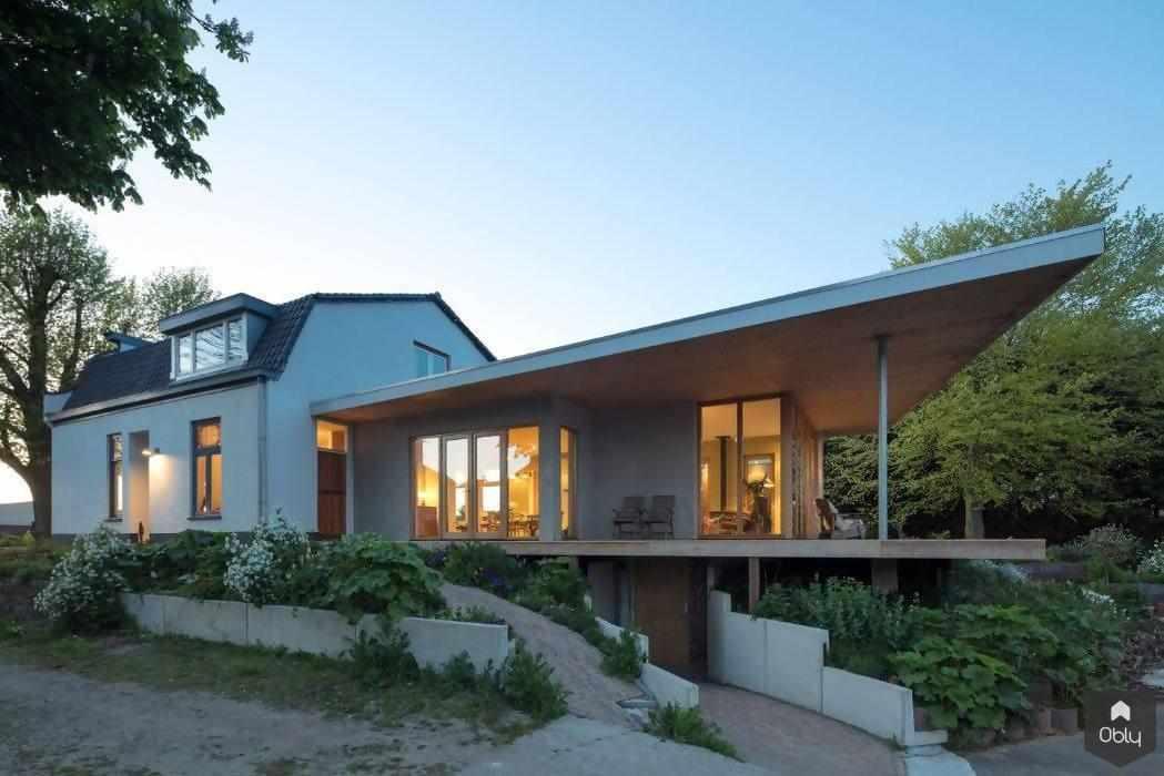 Eigentijdse uitbreiding van woonhuis-derksen|windt architecten-alle,Exterieur vrijstaand,moderne architectuur,overstekend dak,tuin,uitbreiding woning,veel glas,Vrijstaand-Eigentijdse uitbreiding van woonhuis | OBLY.com-OBLY