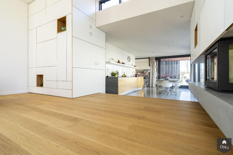 Eiken parketvloer in woonark-Vloerenhuis Amsterdam-alle,Woonkamer-OBLY