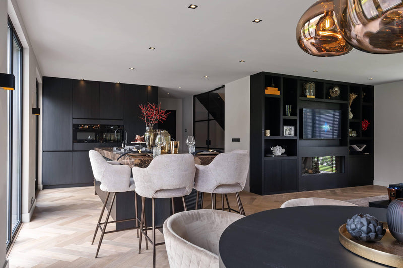 Exclusieve keuken met Emperador marmeren blad-Keukenstudio Stormink-Keuken-OBLY