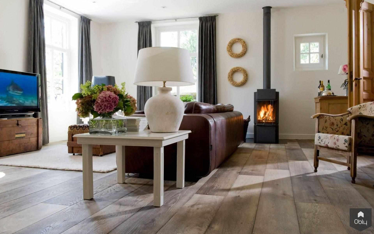 Gebleekte houten vloer-Pruysen Parket-alle,Woonkamer-Gebleekte houten vloer | OBLY.com-OBLY