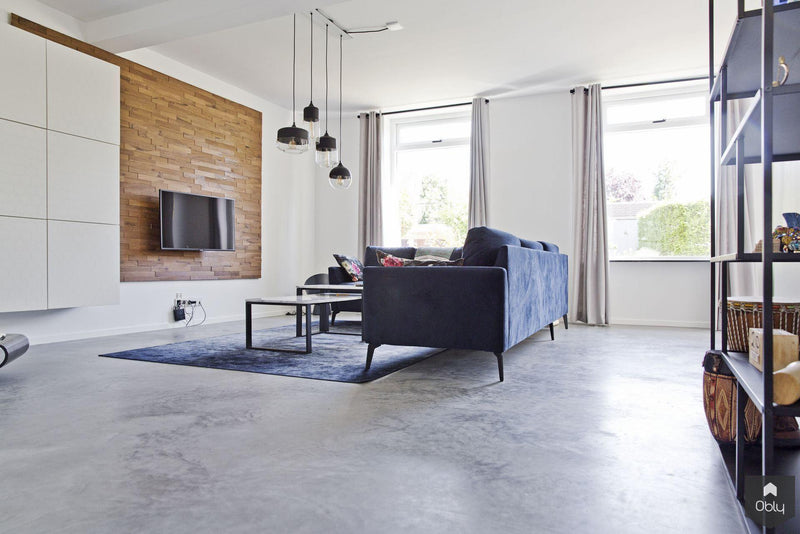 Gevlinderde woonbeton vloer in boerderijwoning-Willem Designvloeren B.V.-alle,Woonkamer-OBLY