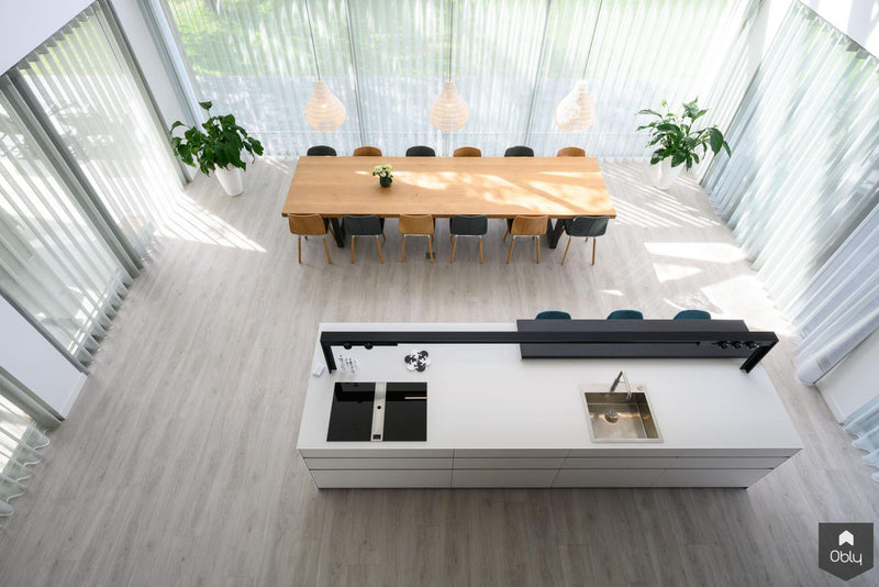 Glazen Valcucine keukeneiland in moderne villa-Bert van Vlijmen-alle,Keuken-OBLY