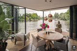 Glazen vouwwanden op een moderne woonboot-Solarlux Nederland BV-alle,Woonkamer-OBLY