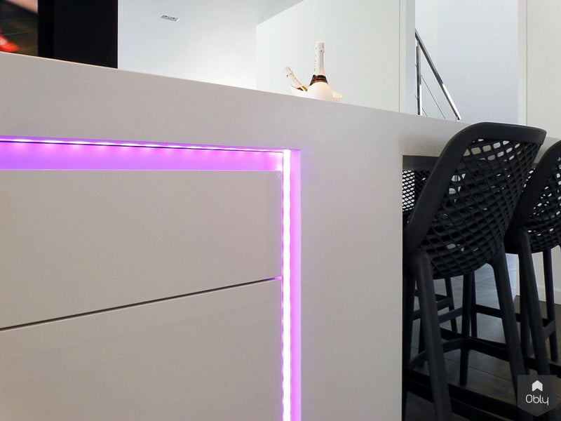Greeploze hoogglans keuken met Corian werkblad-Cora Techniek-alle,Keuken-OBLY