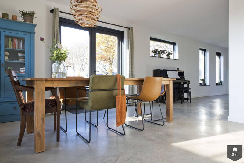 Grijze woonbetonvloer in nieuwbouwwoning-Willem Designvloeren B.V.-alle,Keuken,Woonkamer-Grijze woonbetonvloer in nieuwbouwwoning | OBLY.com-OBLY