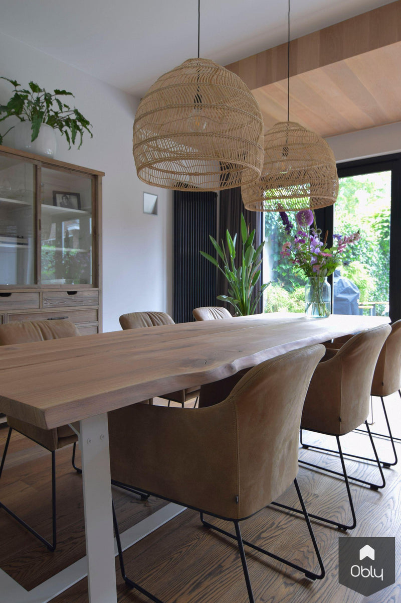 Handgemaakte massief eiken tafel-Metalstuff-alle,Eetkamer-OBLY