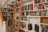 Hoge eiken fineer boekenkast-Berka Interieurbouw en Meubelmakerij-alle,Entree hal trap-OBLY