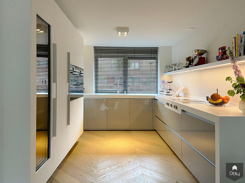 Hoogglans grijze keuken met Corian werkblad-Keukenarchitectuur Midden Brabant-alle,Keuken-OBLY