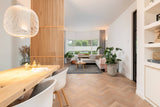 Houten roomdivider in karakteristieke woning-Houten roomdivider-alle,Keuken,Woonkamer-Houten roomdivider in karakteristieke woning -OBLY