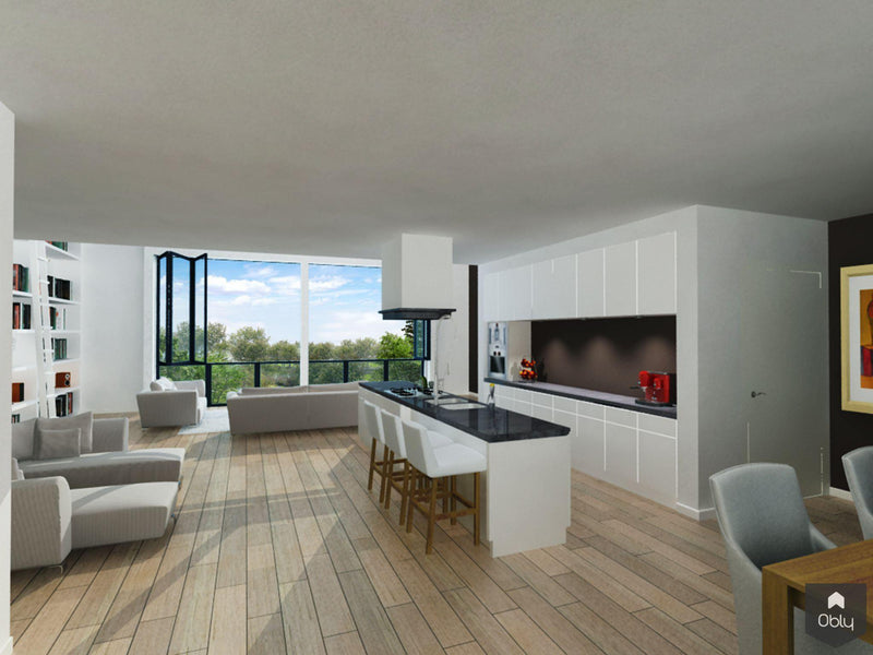 Indeling en inrichting van modern appartement met vide-Suzanne-Holtz-Studio-alle,Woonkamer-OBLY