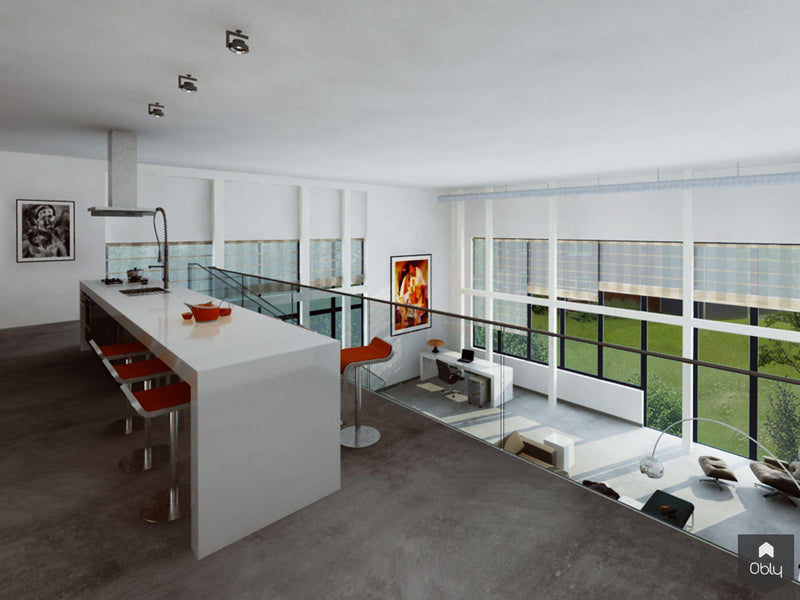 Indeling en inrichting van modern appartement met vide-Suzanne-Holtz-Studio-alle,Woonkamer-OBLY