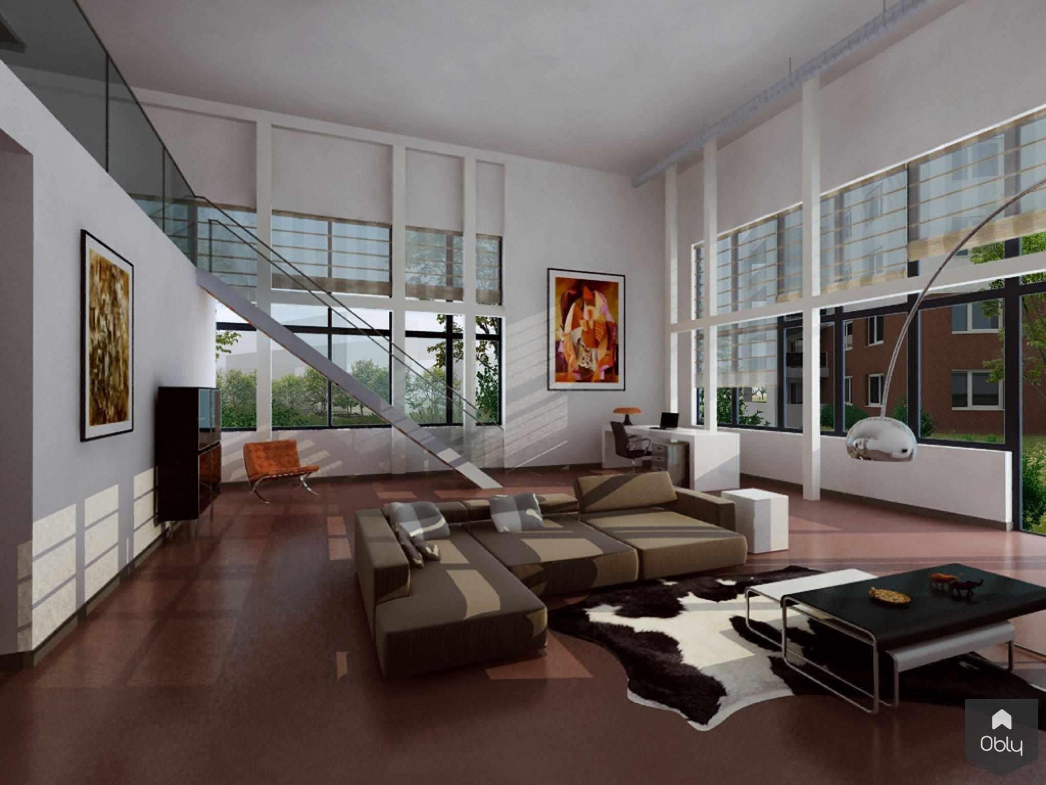 Indeling en inrichting van modern appartement met vide-Suzanne-Holtz-Studio-alle,appartement met vide,luxe interieurontwerp,modern appartement,moderne wooninspiratie,open keuken met kookeiland,Woonkamer-OBLY